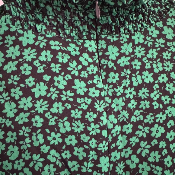 Mango Festive Floral Dress in Black & Green Size 6 Medium - Picture 5 of 6